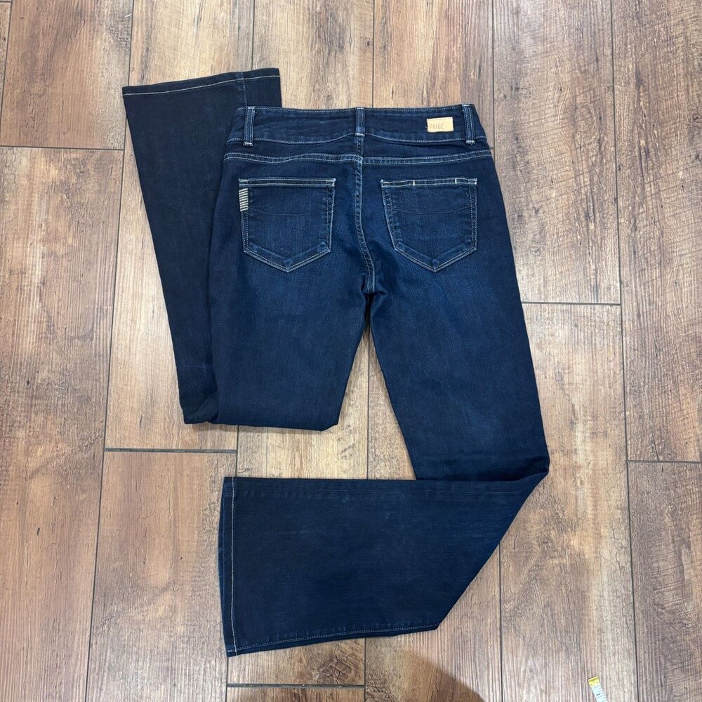 PAIGE Hidden Hills Dark Wash Boot Cut Jeans Size 27 - 0196055-541 Mid Rise USA - Picture 5 of 13